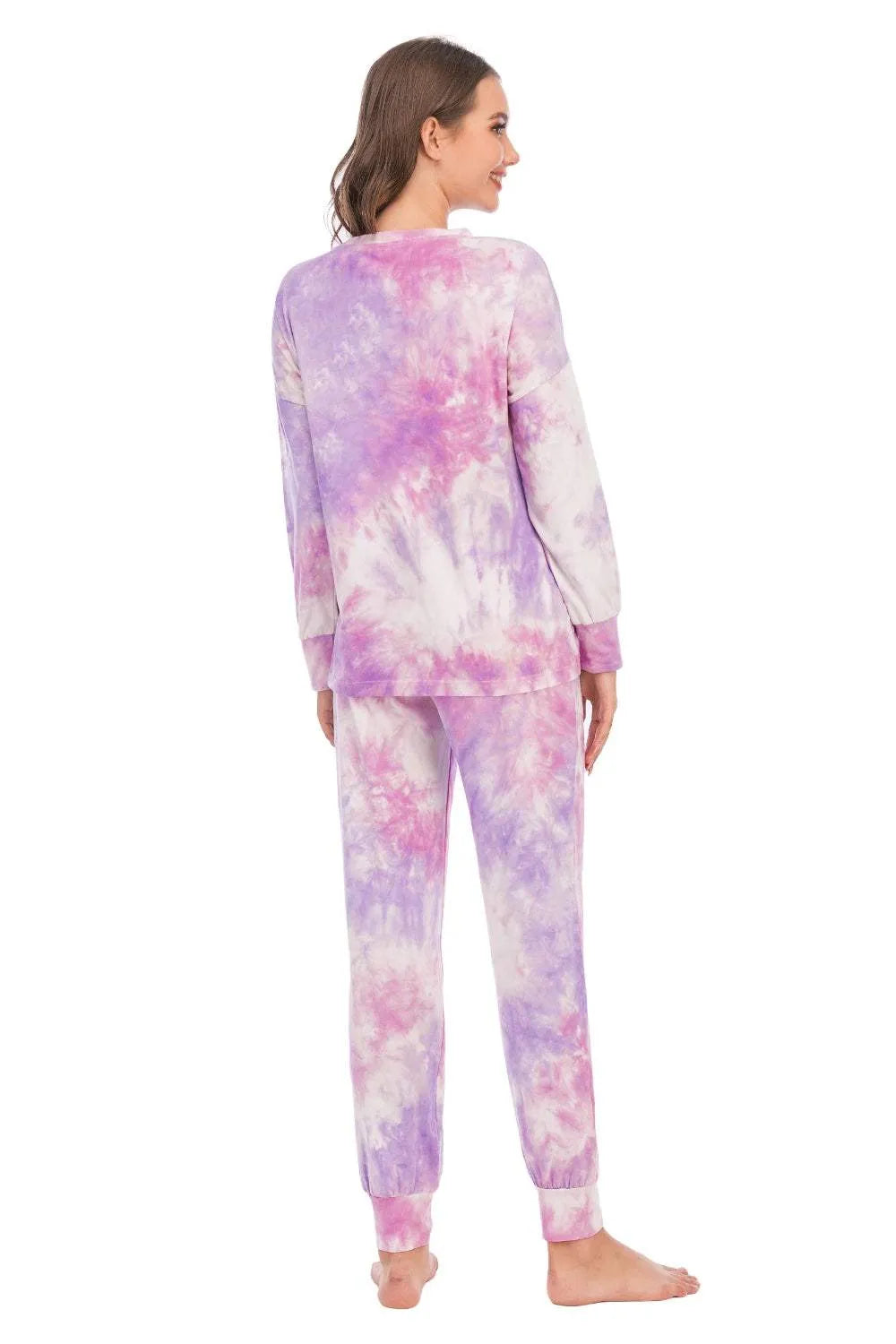 Tie-Dye Top and Pants Lounge Set Loungewear Sets - Tophatter Daily Deals