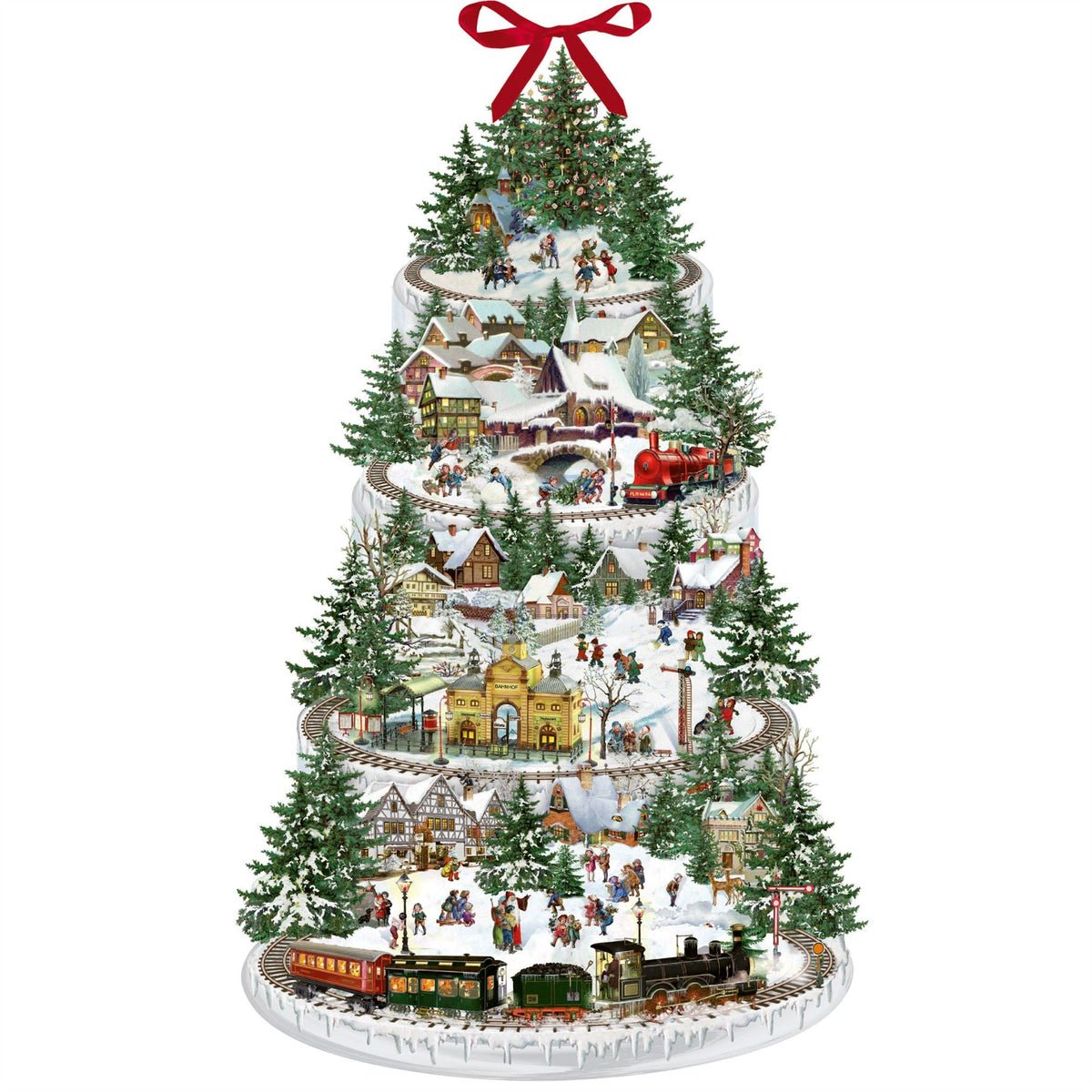 Deluxe Traditional Christmas Advent Calendar | Railway Train Advent Calendar | Alpine Village Picture Advent Calendar Advent Calendar - Tophatter Daily Deals