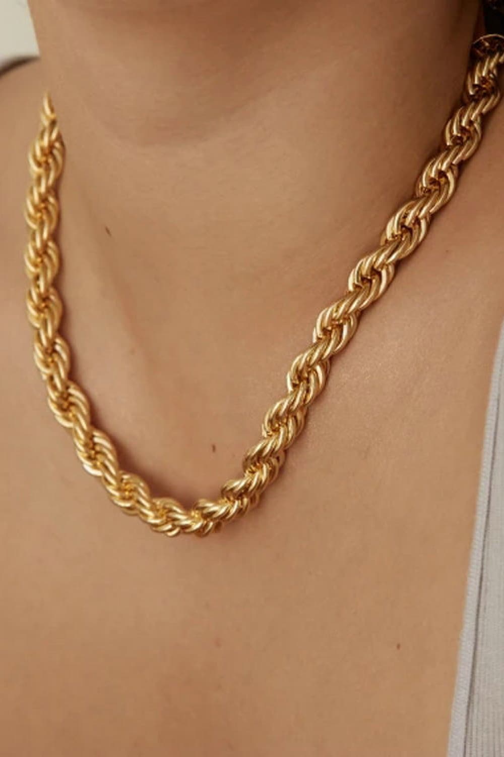 18K Gold-Plated Necklace Gold One Size Necklaces - Tophatter Daily Deals