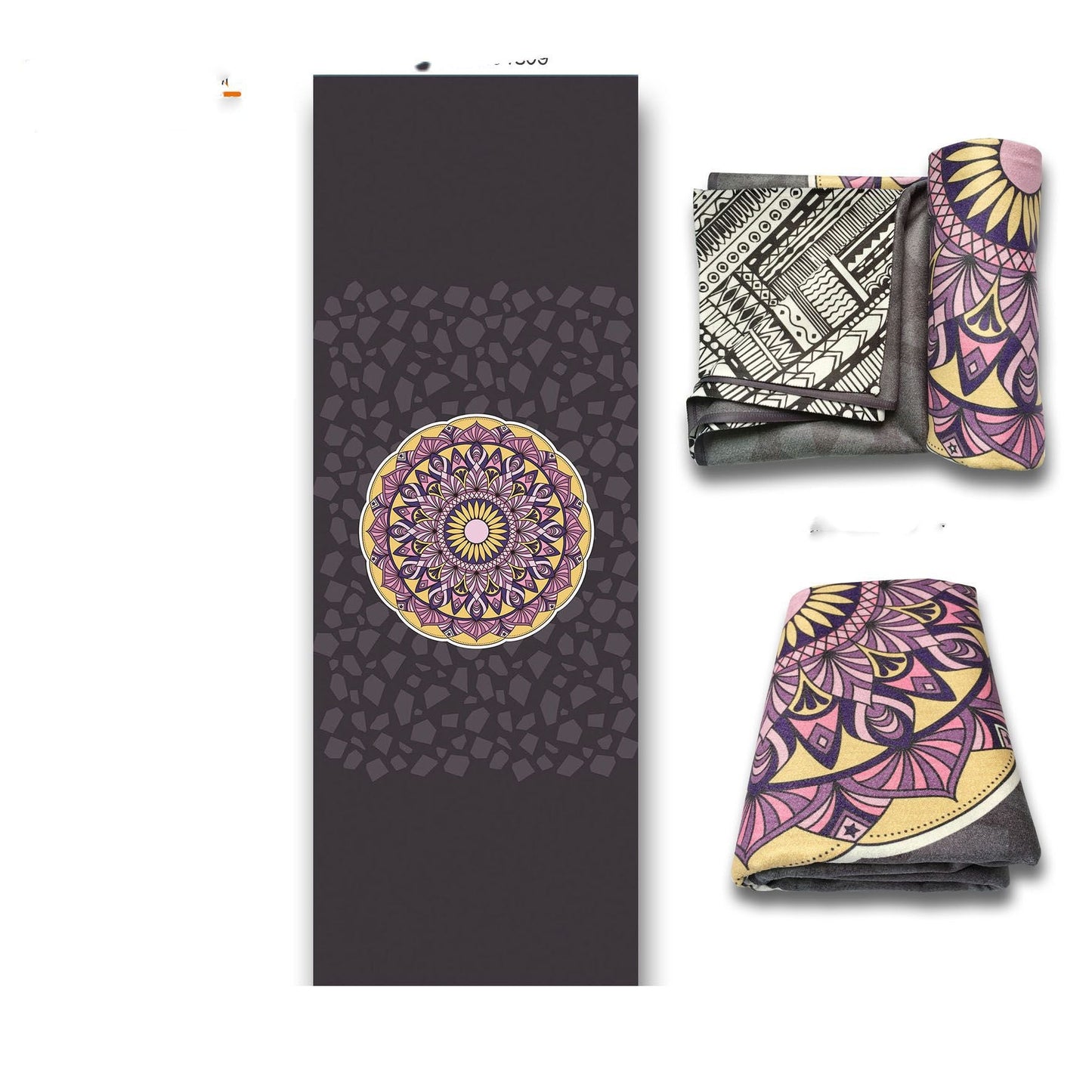 Amazon Yoga Mat And Towel Factory Grey Mandala 0 - Tophatter Daily Deals