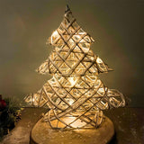 Illuminated Jute Christmas Tree with Glitter | Warm White LED Tree Light - 30cm LED Light - Tophatter Daily Deals