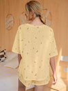 Moon Print T-Shirt and Shorts Lounge Set Loungewear Sets - Tophatter Daily Deals