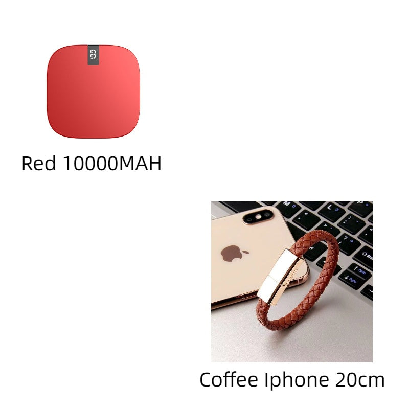 10000 mAh Mini Power Bank Fast Input Digital Display Powerbank Red Suit I 10000MAH 0 - Tophatter Daily Deals
