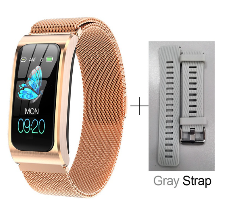 AK12 Intelligent Heart Rate Monitoring Bluetooth Sports Bracelet Gold With 1spare strap 0 - Tophatter Daily Deals