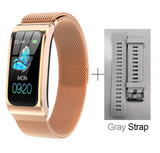 AK12 Intelligent Heart Rate Monitoring Bluetooth Sports Bracelet Gold With 1spare strap 0 - Tophatter Daily Deals