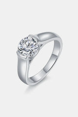 1.5 Carat Moissanite 925 Sterling Silver Ring Silver 1 Carat - Tophatter Daily Deals