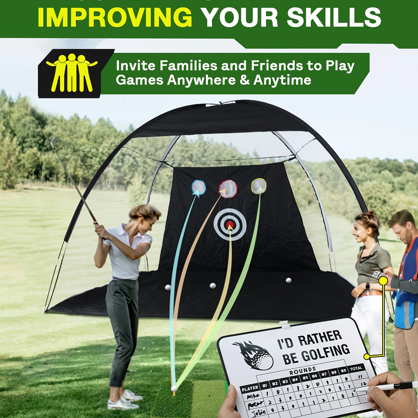 Golf Practice Net with Mat & Target Golf Equipment - Tophatter Daily Deals