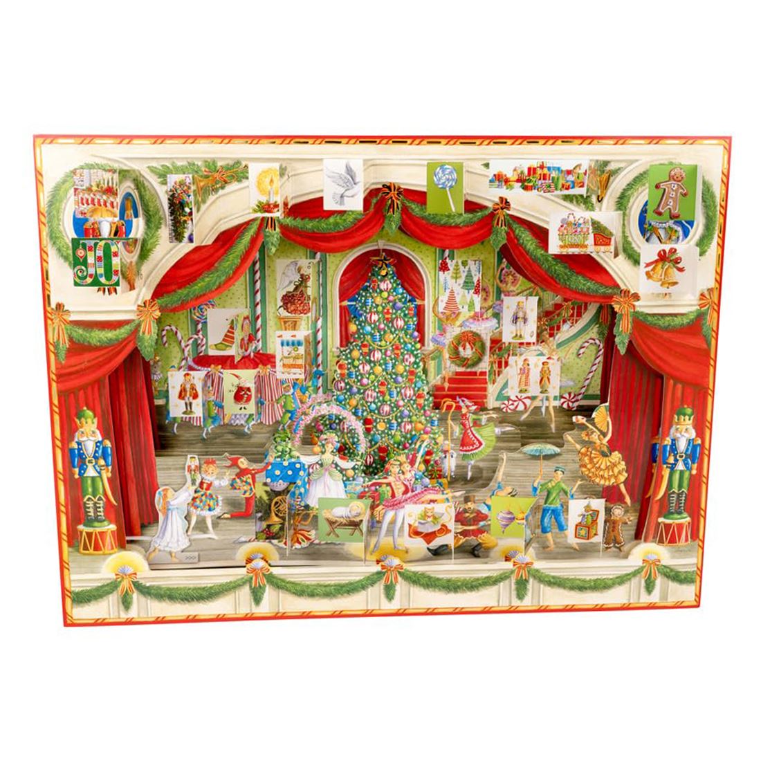 3D Ballet Christmas Advent Calendar - Glittered Pop-Up Theatre with 24 Doors - 43x32cm Advent Calendar - Tophatter Daily Deals