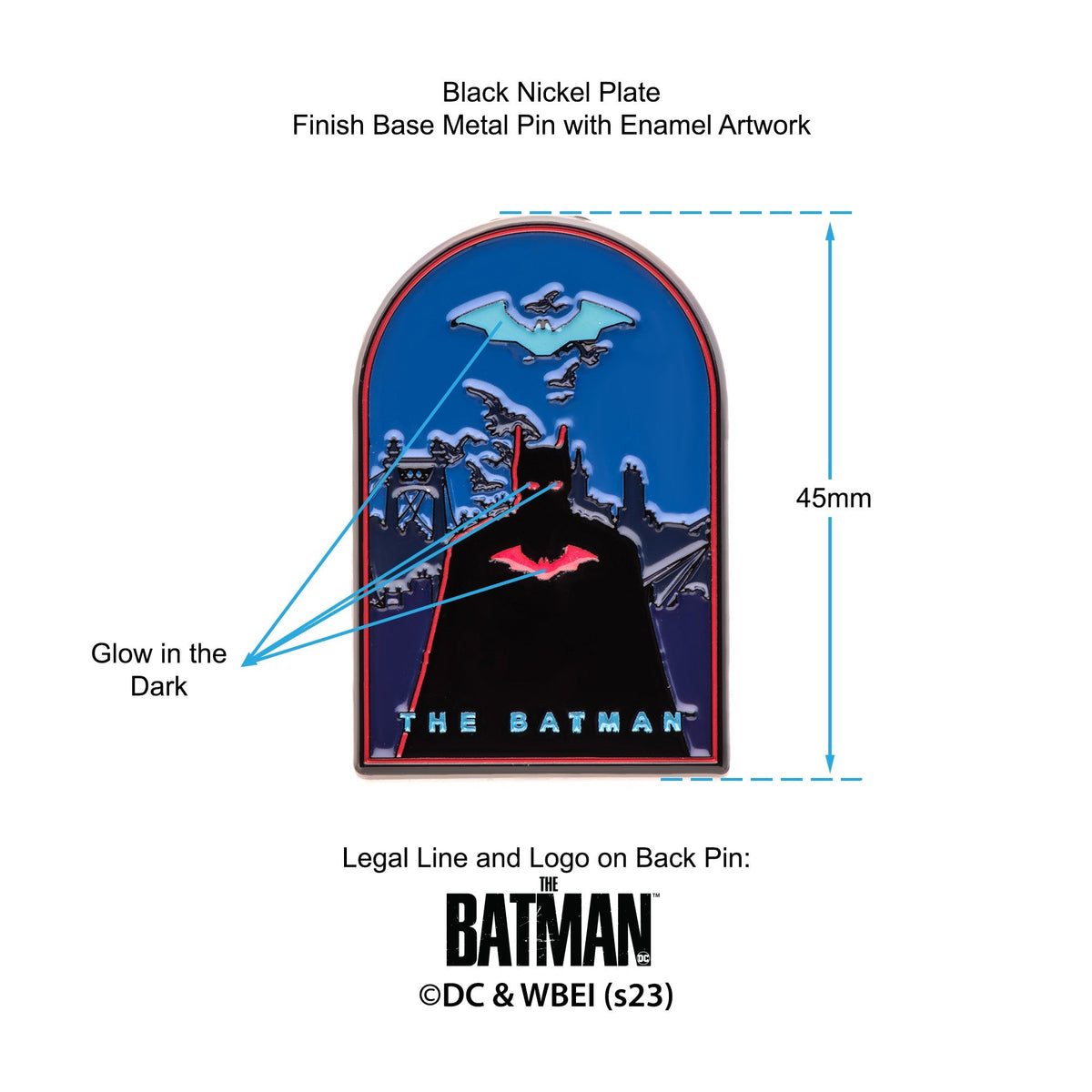 The Batman – Batman Glow In The Dark Pin Badge Pin Set - Tophatter Daily Deals