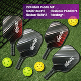 Pickleball Paddle Set with Balls & Bag (4pcs) Sport Equipments - Tophatter Daily Deals