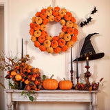 Faux Velvet Pumpkin Wreath Wall Hanging Occasions > Christmas > Christmas Wreaths & Garlands - Tophatter Daily Deals