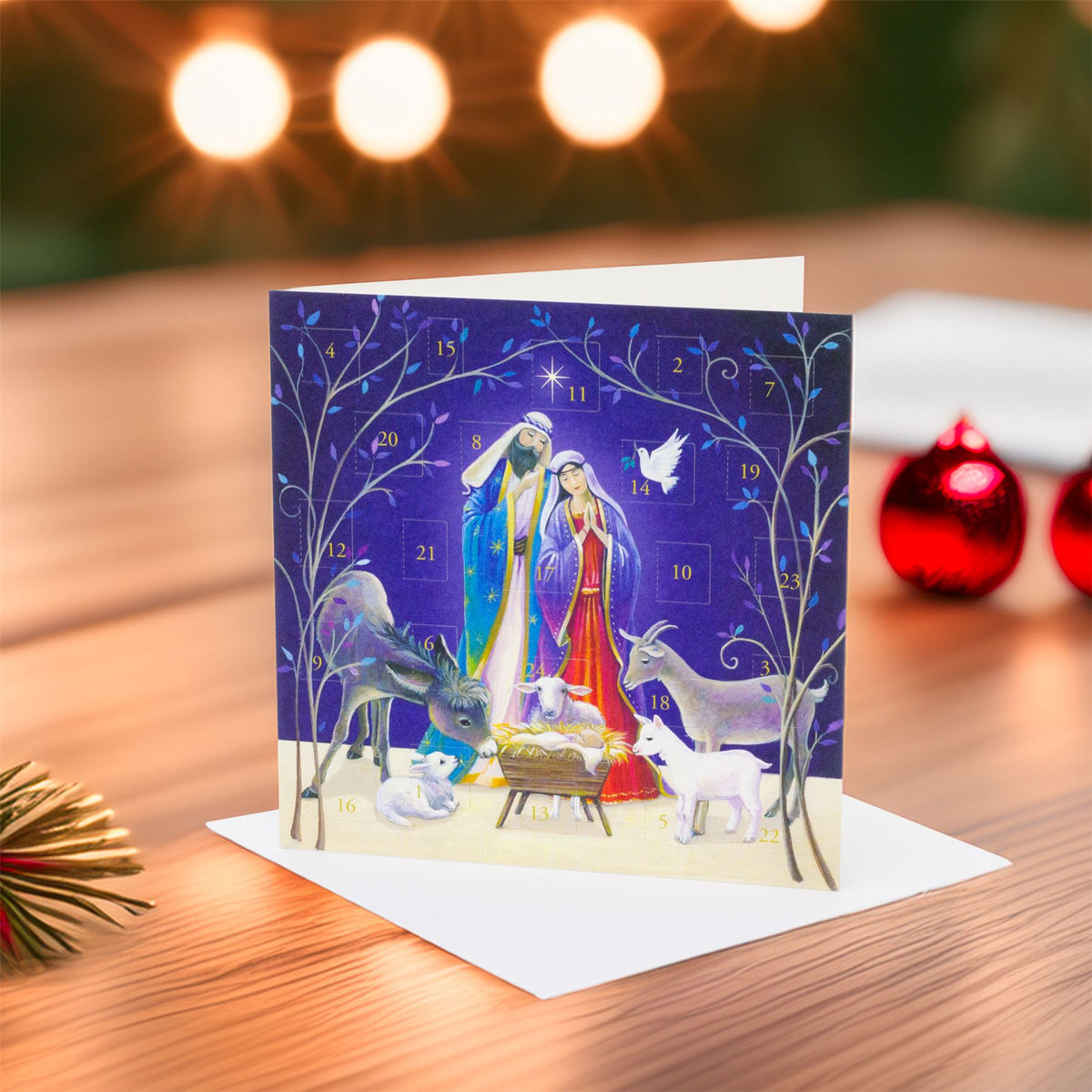 Nativity Animals Advent Calendar Greetings Card | Christmas Advent Calendar Advent Calendar - Tophatter Daily Deals