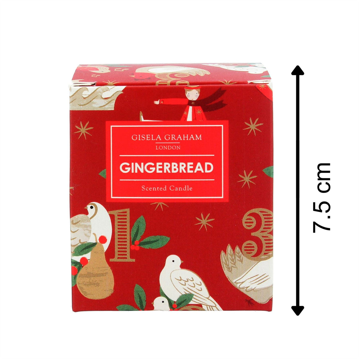 12 Days of Christmas Candle | Gingerbread Scented Glass Candle Holder - 7cm Scented Candle - Tophatter Daily Deals