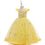 Banquet Evening Dress Girl Princess Tutu Little Host Performance Costume Yellow 0 - Tophatter Daily Deals