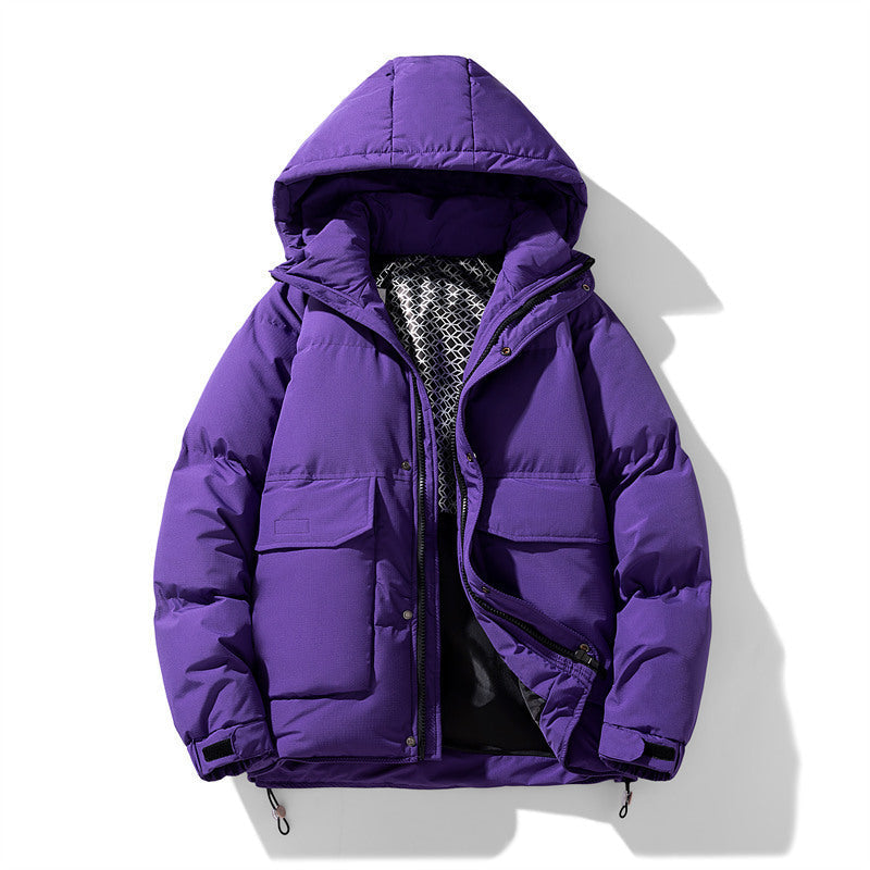 Oversized Unisex Hooded Jacket - Wide Puffer Duck Fill Cold 3D Changing Face Moving Picture Frame - Tophatter Daily Deals