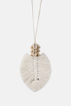 Leaf Macrame Pendant Necklace White One Size Necklaces - Tophatter Daily Deals