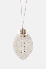 Leaf Macrame Pendant Necklace White One Size Necklaces - Tophatter Daily Deals