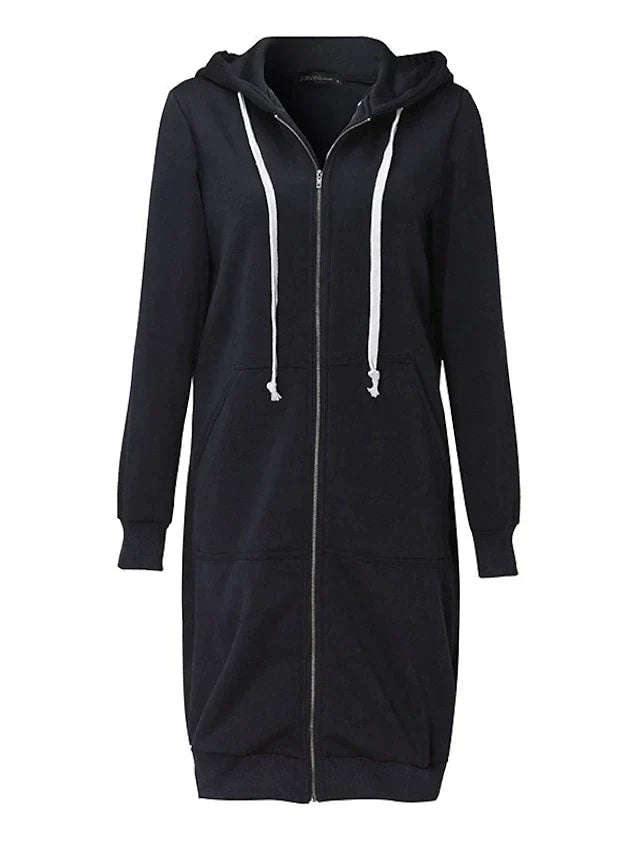 Warm Cozy Women’s Zip-Up Hoodie - Longline, For Cold Days - Tophatter Daily Deals