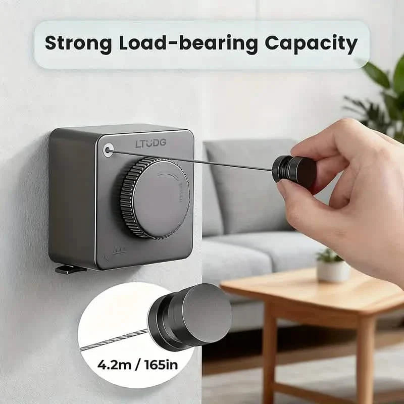 Retractable Clothesline – Heavy-Duty Wall-Mount Laundry Rack Home Improvement - Tophatter Daily Deals