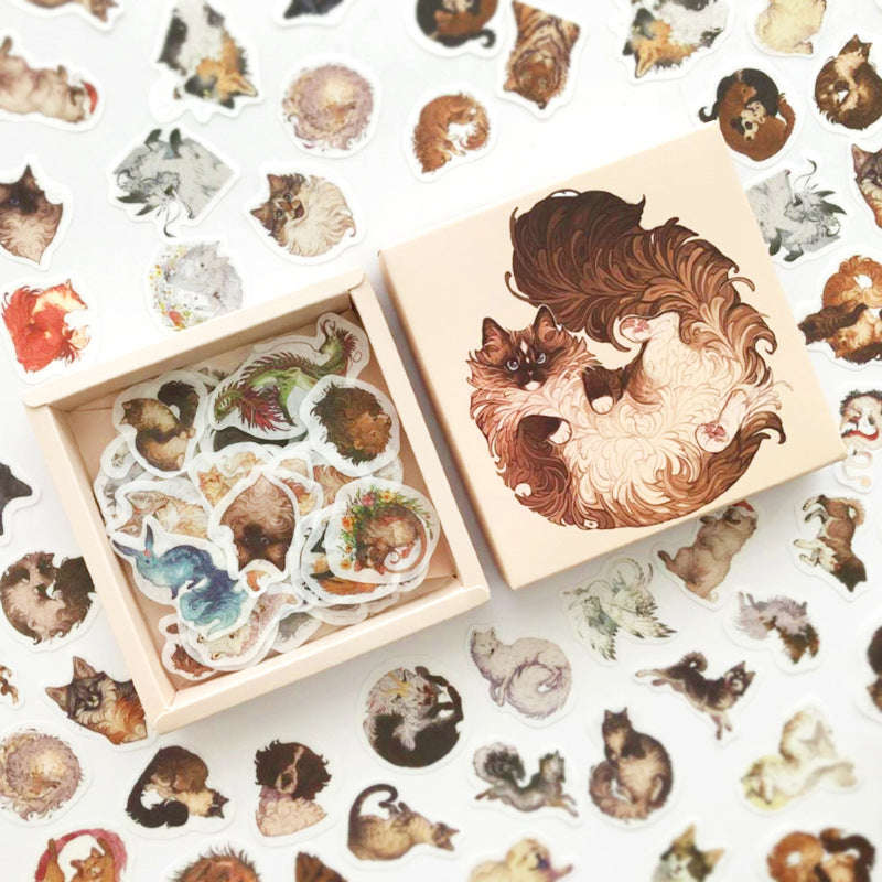 200 Pc Box Set Washi Paper Stickers Stationery Diary Decoration Variety of cute pets 0 - Tophatter Daily Deals