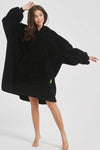 Lantern Sleeve Oversized Hooded Fuzzy Lounge Dress Sleep Dresses - Tophatter Daily Deals