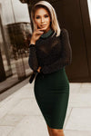 Rhinestone Mock Neck Long Sleeve Dress Cocktail Dresses - Tophatter Daily Deals