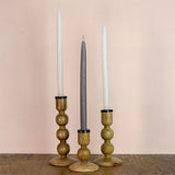 Set Of 3 Mango Wood Candlesticks | 3 Piece Rustic Dinner Candle Stick Holders Candlestick - Tophatter Daily Deals