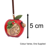 Apple with Mouse Christmas Bauble | Resin Apple Christmas Tree Hanging Ornament Baubles - Tophatter Daily Deals