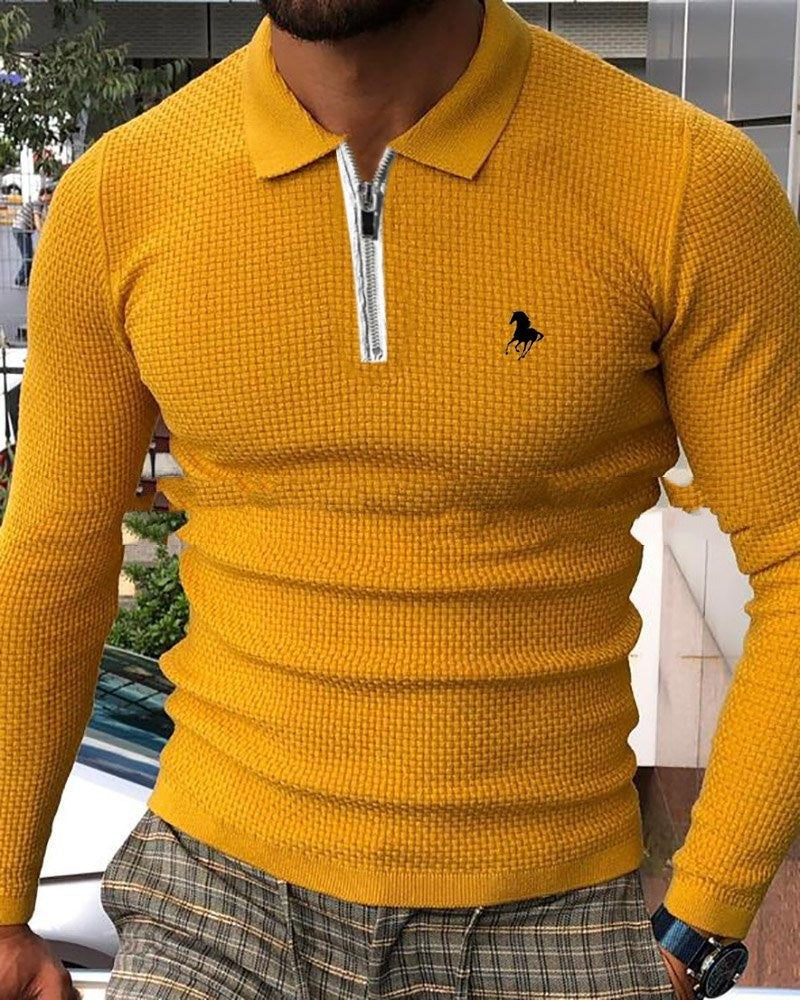 Soft Textured Men's Polo Sweater - Geometric Knit, Cotton TSCM11123002 3D Changing Face Moving Picture Frame - Tophatter Daily Deals
