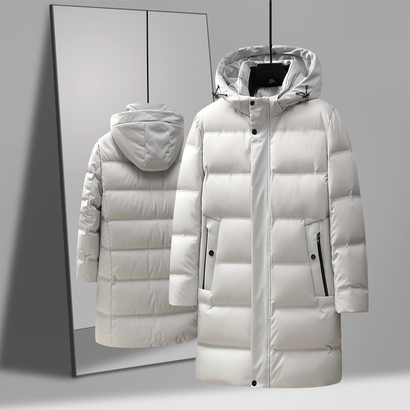 Insulating Men's Mid-Length Down Coat - Boxy, Polyester 3D Changing Face Moving Picture Frame - Tophatter Daily Deals
