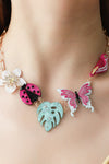 Rhinestone Decor Multi-Charm Copper Necklace Necklaces - Tophatter Daily Deals