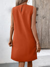 Ivy Lane Pocketed Round Neck Sleeveless Mini Dress Casual Dresses - Tophatter Daily Deals