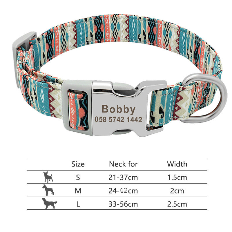 Adjustable Nylon Dog Collar Personalized Dogs Cat ID 217H2 7 - Tophatter Daily Deals