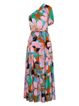 Printed One Shoulder Puff Sleeve Dress Casual Dresses - Tophatter Daily Deals