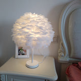 Bedroom Artistic Lamp Feather Table Lamp 0 - Tophatter Daily Deals