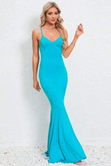 Crisscross Spaghetti Strap Fishtail Dress Cocktail Dresses - Tophatter Daily Deals