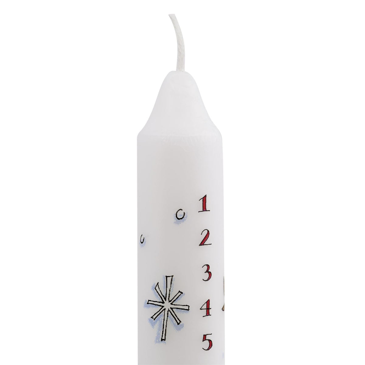 Traditional Countdown To Christmas Advent Dinner Candle - Snowman And Snowflake Design (Regular Size) Advent Candle - Tophatter Daily Deals