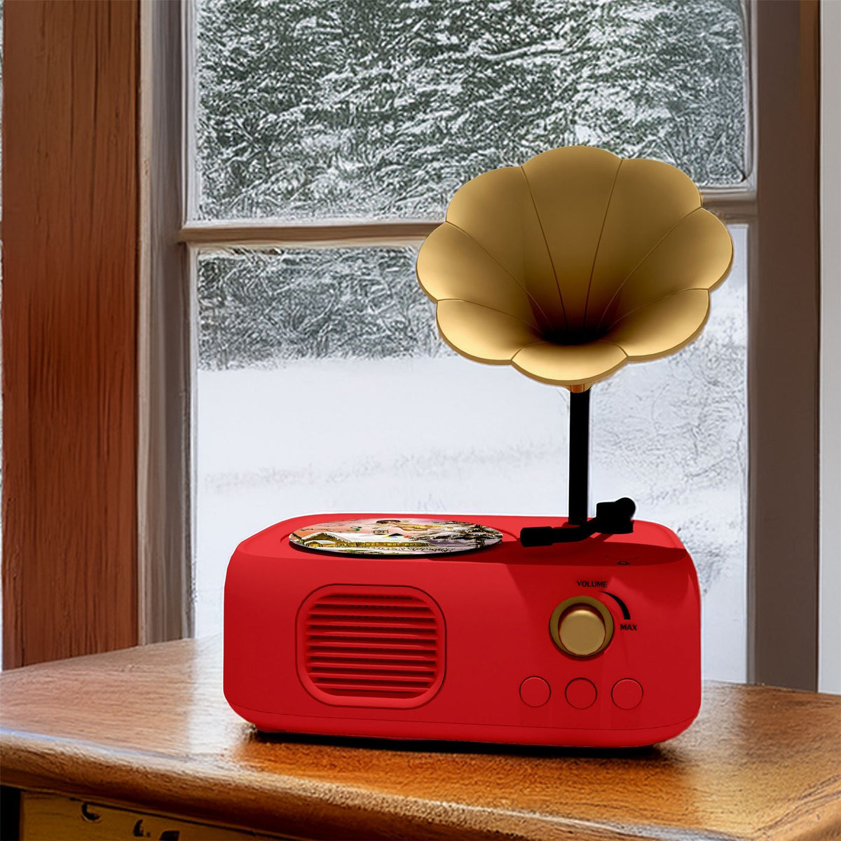 Retro Gramophone Musical Advent Calendar | Music Box Christmas Advent Calendar Advent Calendar - Tophatter Daily Deals