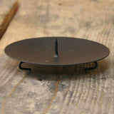 Black Round Metal Spike Candle Holder Pillar Candle Plate Candle Holder - Tophatter Daily Deals
