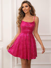 Sequin Tie Back Cami Dress Hot Pink Cocktail Dresses - Tophatter Daily Deals