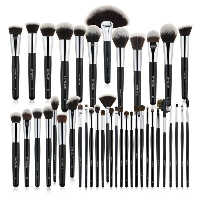 30 PCs Makeup Brush Set Soft Hair Eye Shadow Blush Face Powder Full Set 40 Large Brush Suit 0 - Tophatter Daily Deals