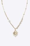 Evil Eye Pendant Pearl Stainless Steel Necklace Gold One Size Necklaces - Tophatter Daily Deals