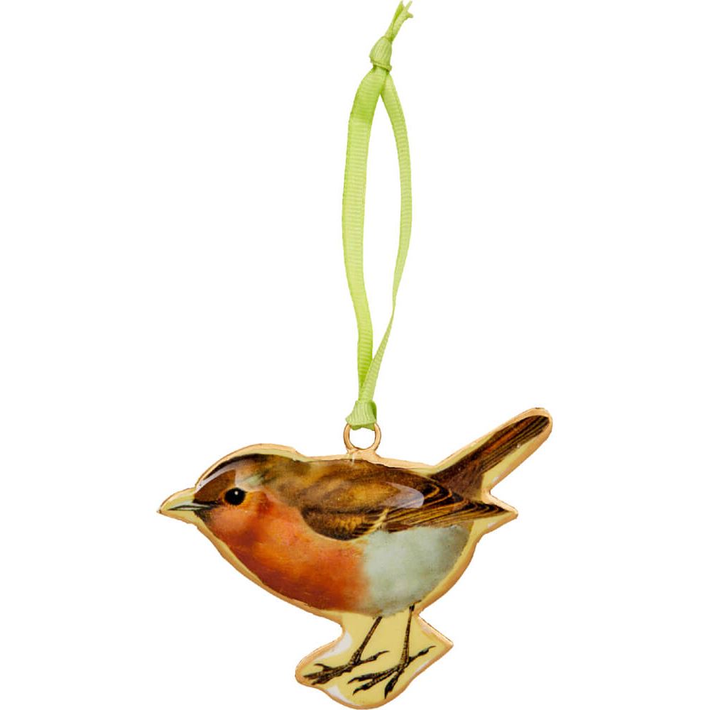Bird Christmas Bauble | Vintage-Style Metal Tree Ornament with Hanging Ribbon Baubles - Tophatter Daily Deals