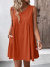 Ruched V-Neck Sleeveless Mini Dress Casual Dresses - Tophatter Daily Deals