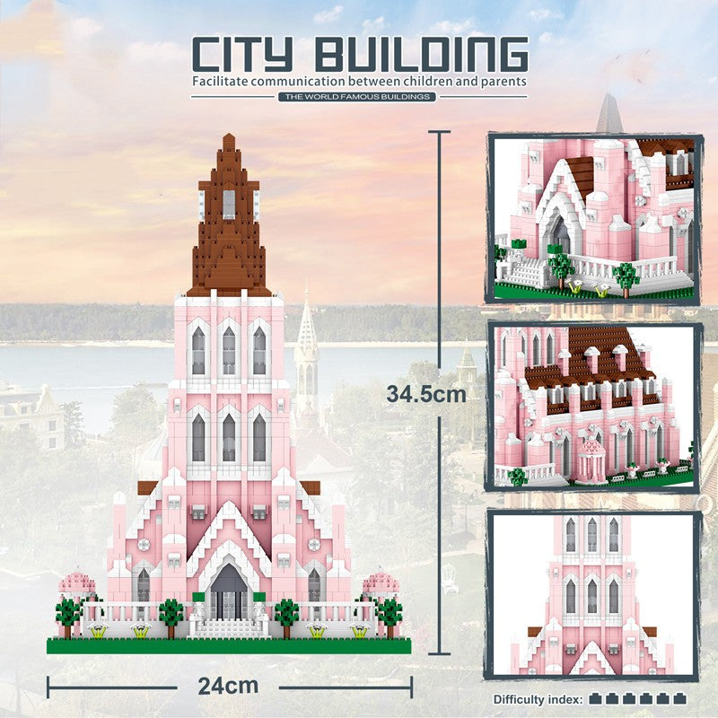 Building Blocks High Difficulty Giant Type Assembled Swan Lake Castle 0 - Tophatter Daily Deals