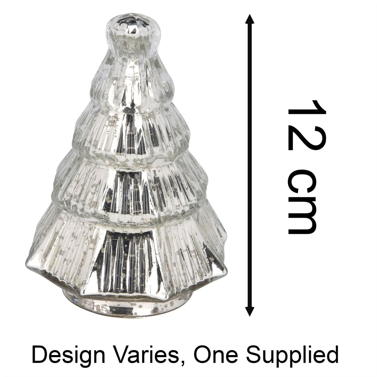 Silver Glass Christmas Tree | Freestanding Mottled Gold Tree Ornament - 13cm Ornament - Tophatter Daily Deals