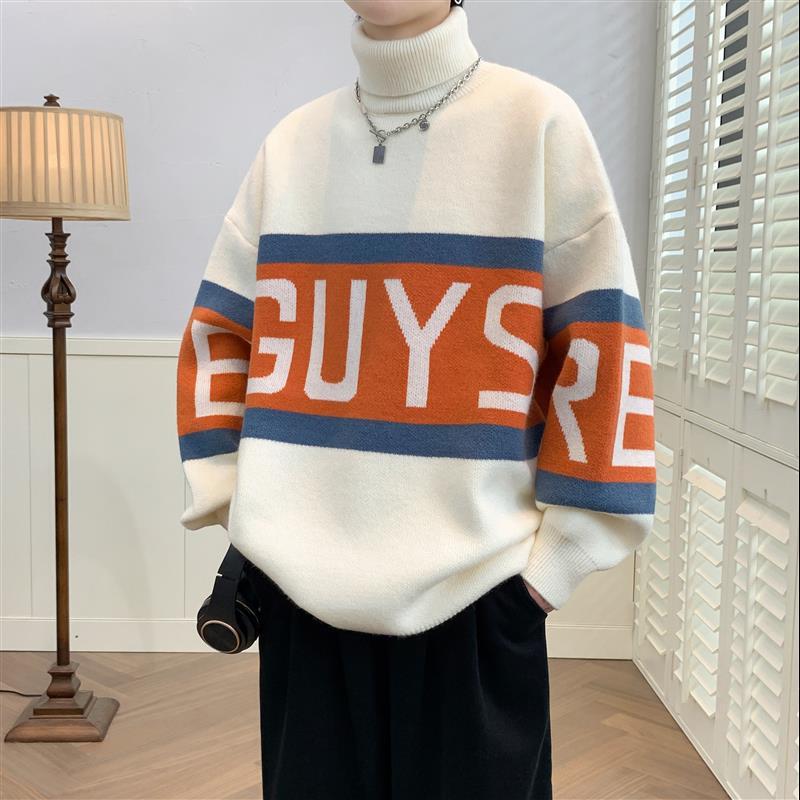 Oversized Turtleneck Sweater - Dropped Shoulder Knit Autumn 3D Changing Face Moving Picture Frame - Tophatter Daily Deals