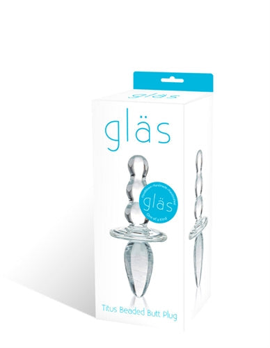Glas 4.5" Titus Clear Handblown Glass Beaded Butt Plug Dual Ended > Glass > Toys - Tophatter Daily Deals