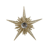 Gold Diamante Star Bauble | 3D Gold Glitter Star Christmas Tree Ornament - 12cm Baubles - Tophatter Daily Deals