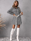 Pocketed Plaid Long Sleeve Mini Dress Casual Dresses - Tophatter Daily Deals